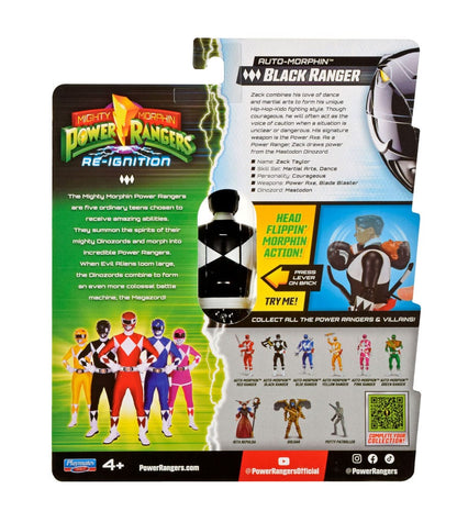 Power Rangers Actionfigur Auto-Morphin Black Ranger 12 cm