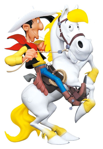 Lucky Luke Resin Statue Lucky Luke auf dem sich aufbäumenden Jolly Jumper 25 cm