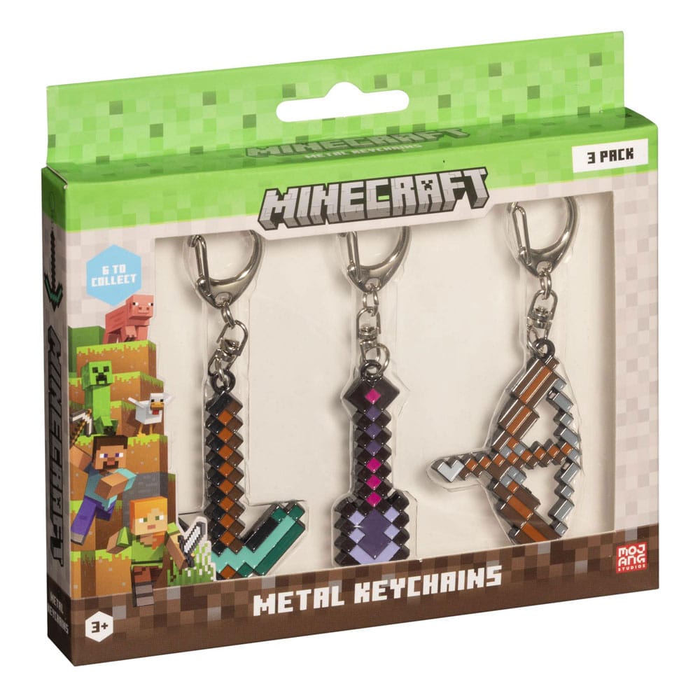 Minecraft 3-Pack Schlüsselanhänger Sortiment (12)