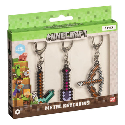 Minecraft 3-Pack Schlüsselanhänger Sortiment (12)