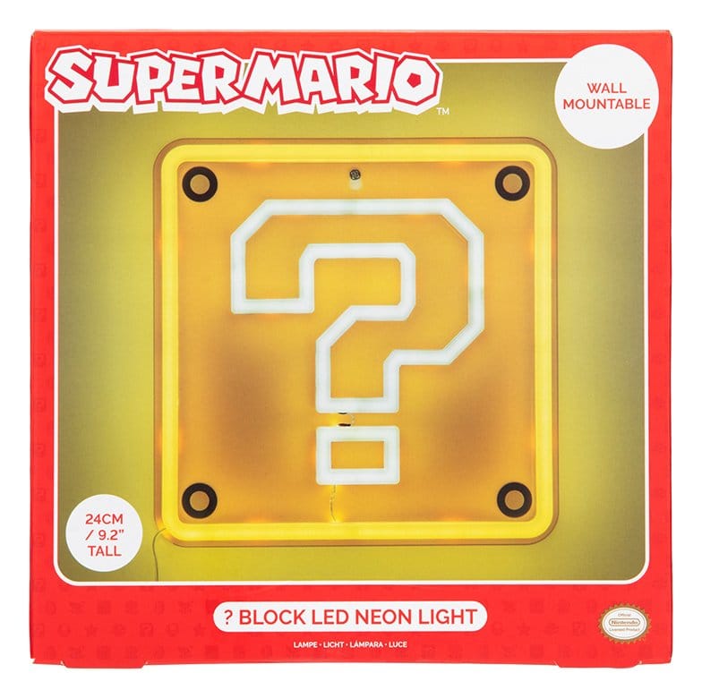 Super Mario LED Neon Wandleuchte Question Block 24 x 24 cm