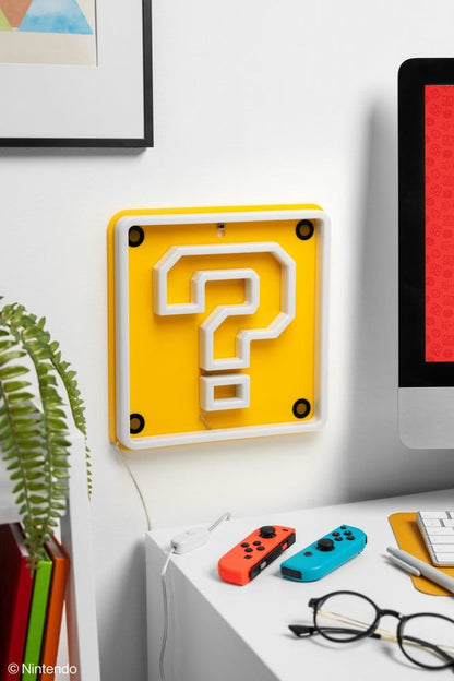Super Mario LED Neon Wandleuchte Question Block 24 x 24 cm