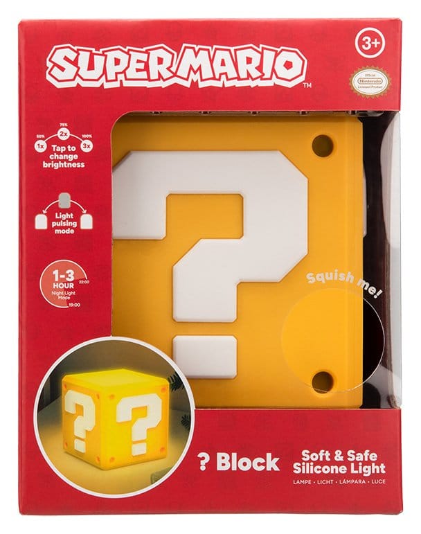 Super Mario SquishyGlo Silikon-Leuchte Question Block Rechargeable 13 cm