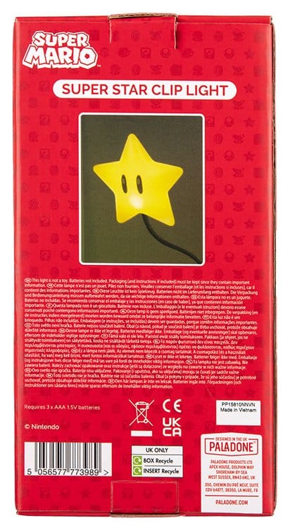Super Mario Leuchte Super Star Clip 33 cm