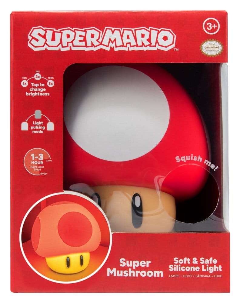 Super Mario SquishyGlo Silikon-Leuchte Super Mushroom Rechargeable 15 cm