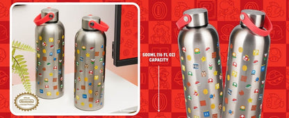 Super Mario Metall Trinkflasche mit Trageschlaufe