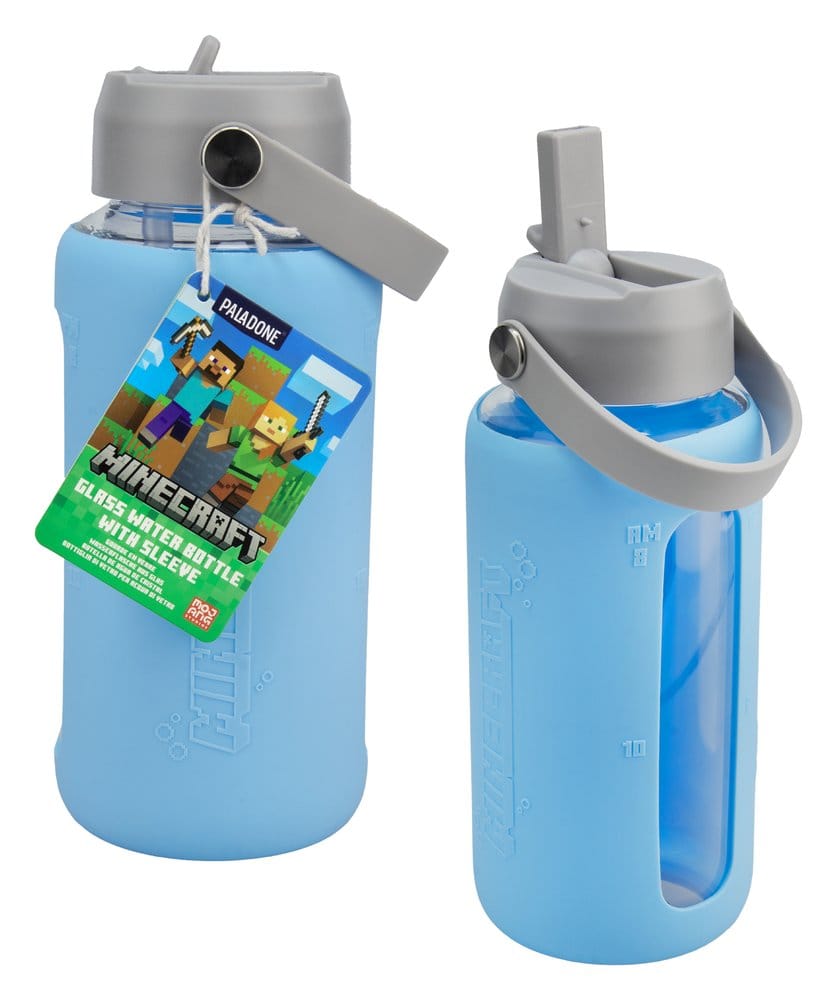 Minecraft Glas Trinkflasche mit Hülle