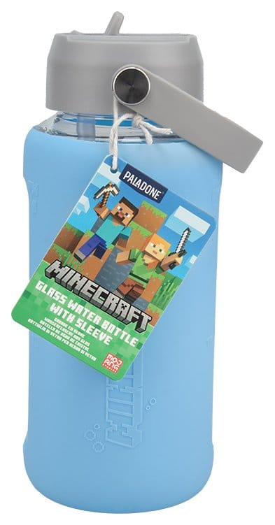 Minecraft Glas Trinkflasche mit Hülle