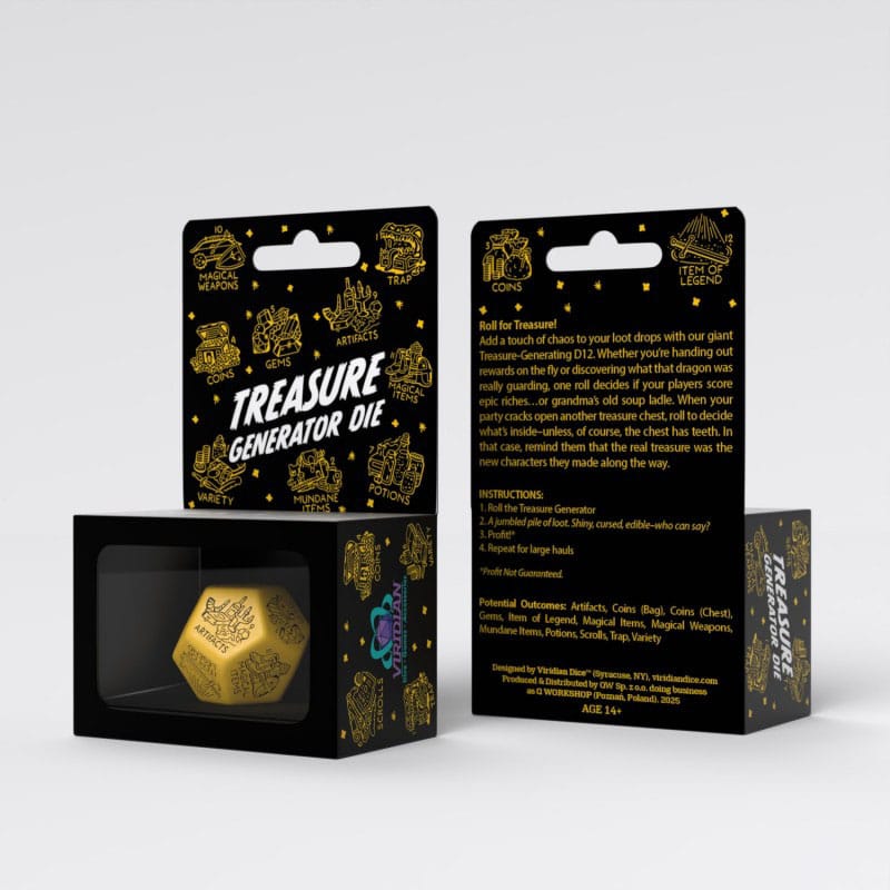 Viridian Würfel Jumbo Würfel Treasure Generator Die D12 Gelb