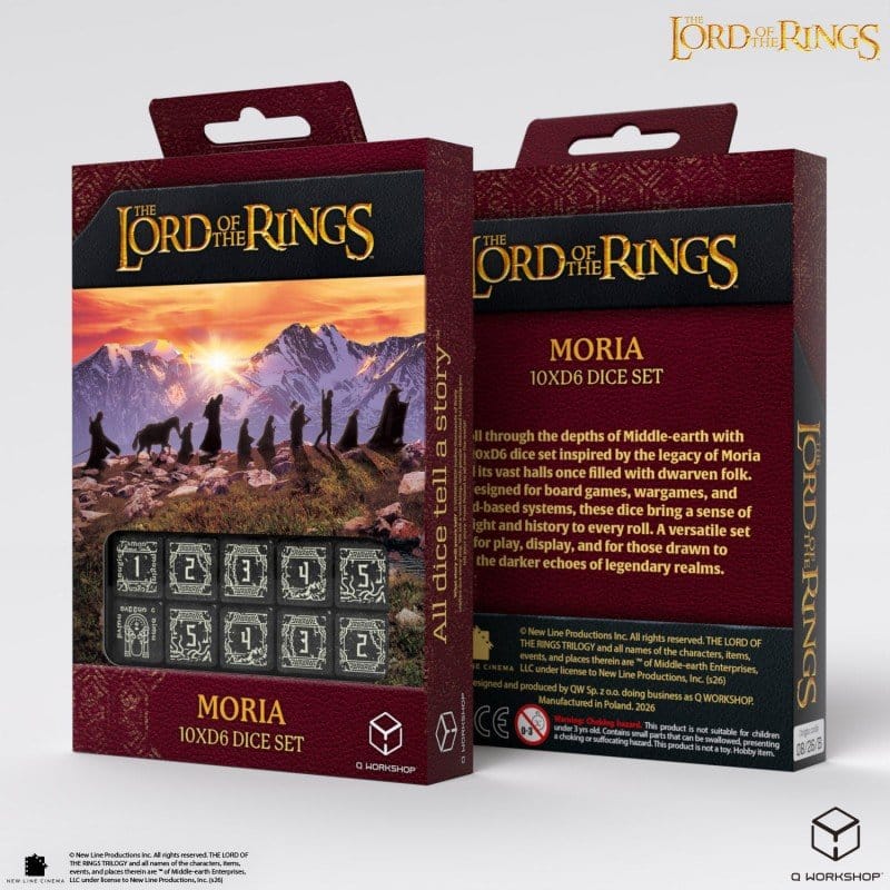 Der Herr der Ringe: 10er D6 Würfelset Moria (Glow in the dark)