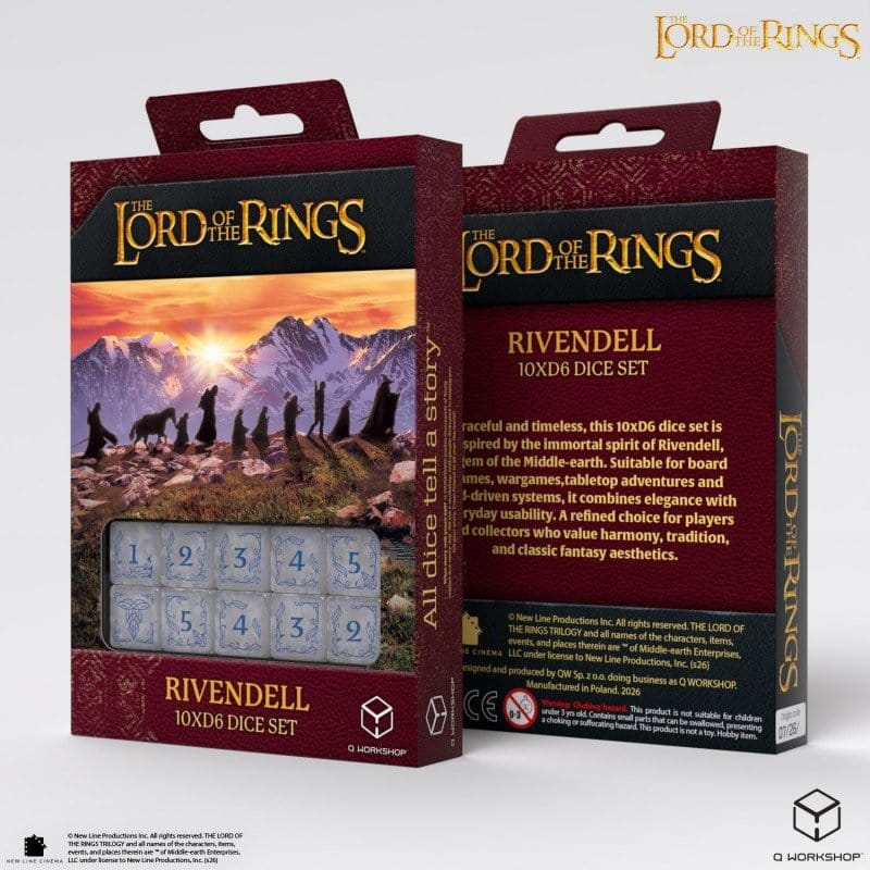 Der Herr der Ringe: 10er D6 Würfelset Bruchtal (Stein)