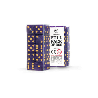 Q Workshop Würfel Set Full Pack D6 Shimmering Purple (20)