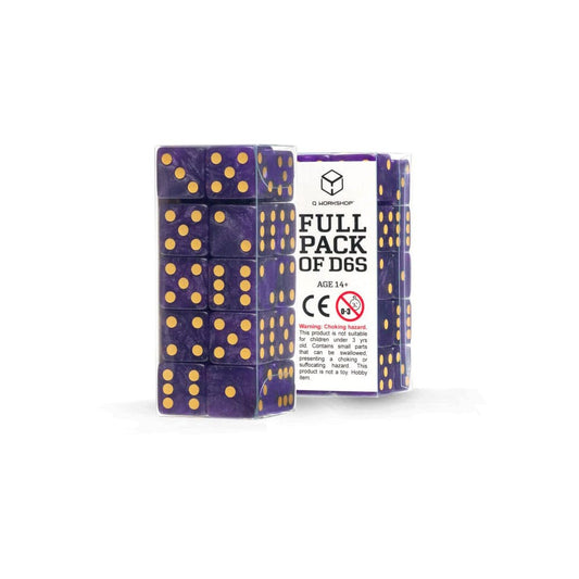 Q Workshop Würfel Set Full Pack D6 Shimmering Purple (20)