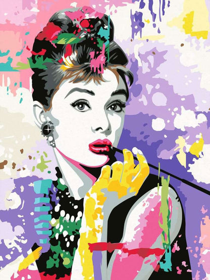 Audrey Hepburn - CreArt -  Malen nach Zahlen - Malset 30 x 40 cm