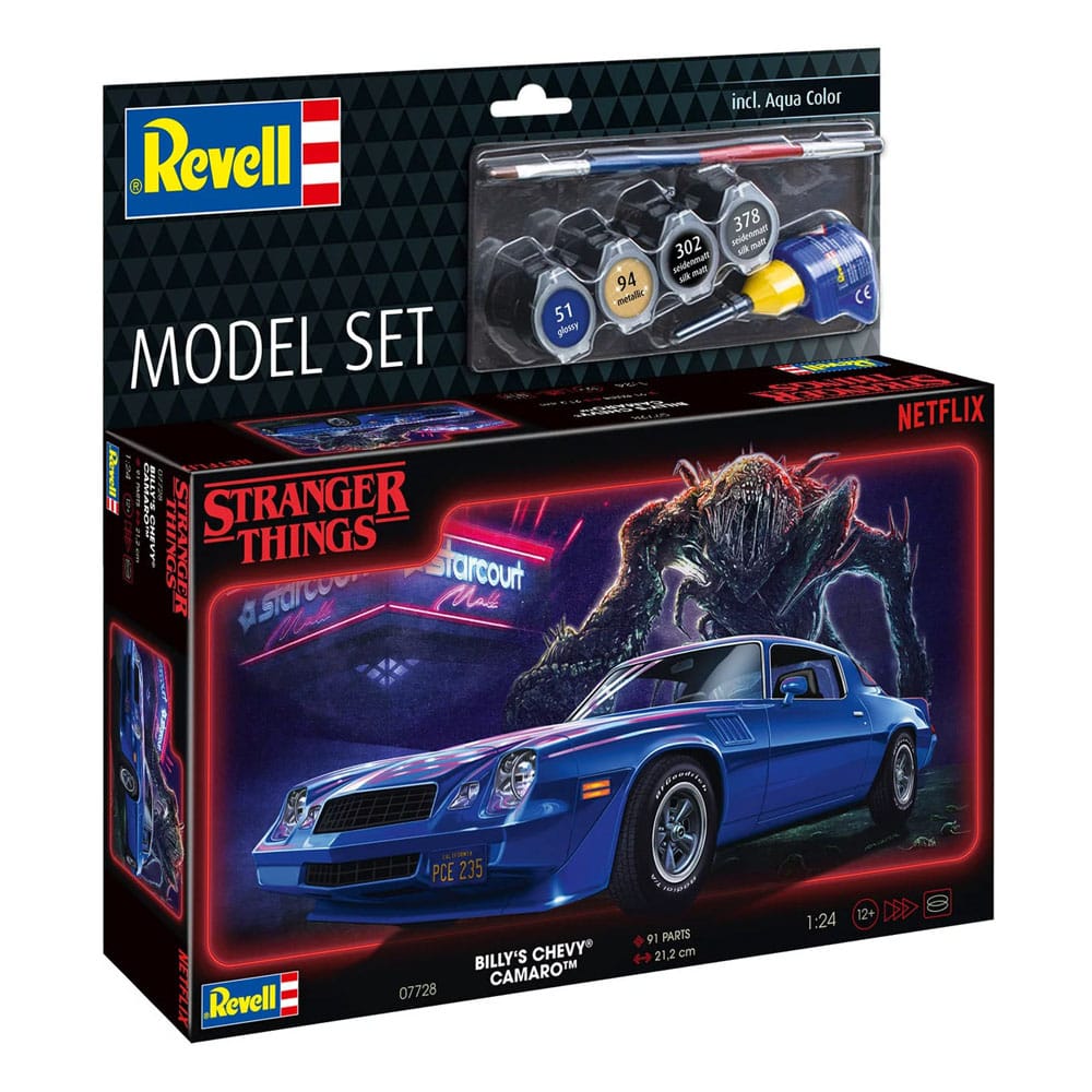 Stranger Things Modellbausatz-Set 1/25 Chevy Camaro Z/28 (Aqua Color) 19 cm