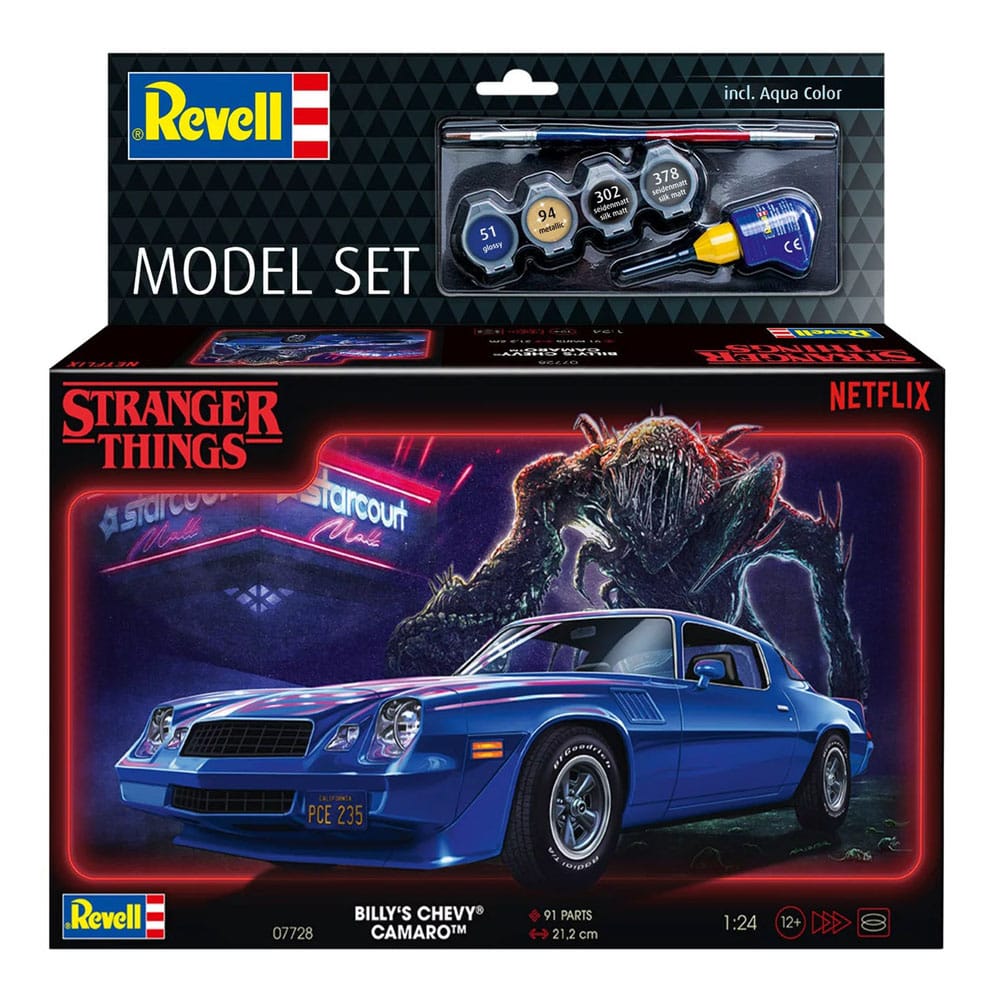 Stranger Things Modellbausatz-Set 1/25 Chevy Camaro Z/28 (Aqua Color) 19 cm