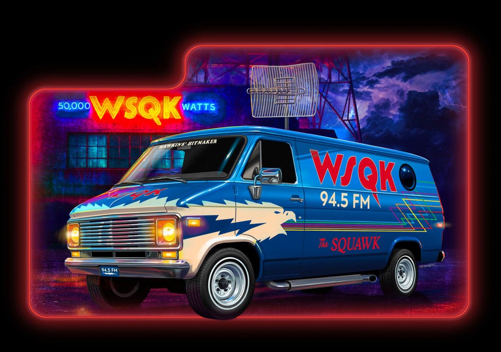 Stranger Things Modellbausatz 1/25 Squawk Van (Aqua Color) 21 cm