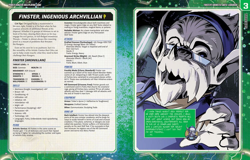 Power Rangers RPG Buch Finster's Monster-Matic Cookbook Sourcebook *Englische Version*
