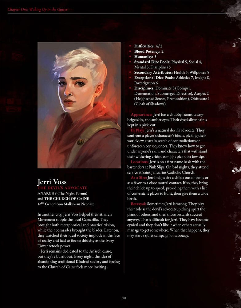 Vampire: The Masquerade 5th Edition RPG Buch The Crimson Gutter Chronicle Book *Englische Version*