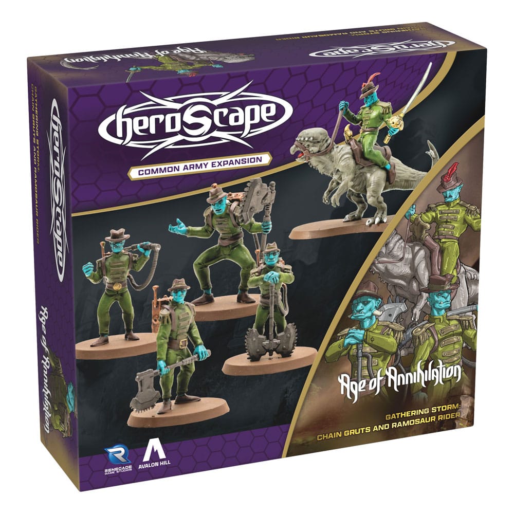 Heroscape Armeeerweiterung Age of Annihilation Chain Gruts & Ramosaur Rider (Common) *Englische Version*