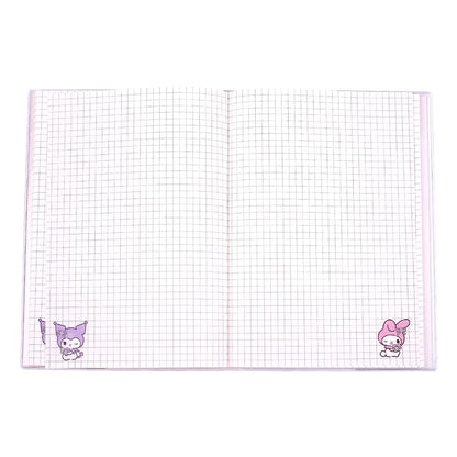 Sanrio Notizbuch Kuromi & My Melody Pastel Flower Holographic Checkered