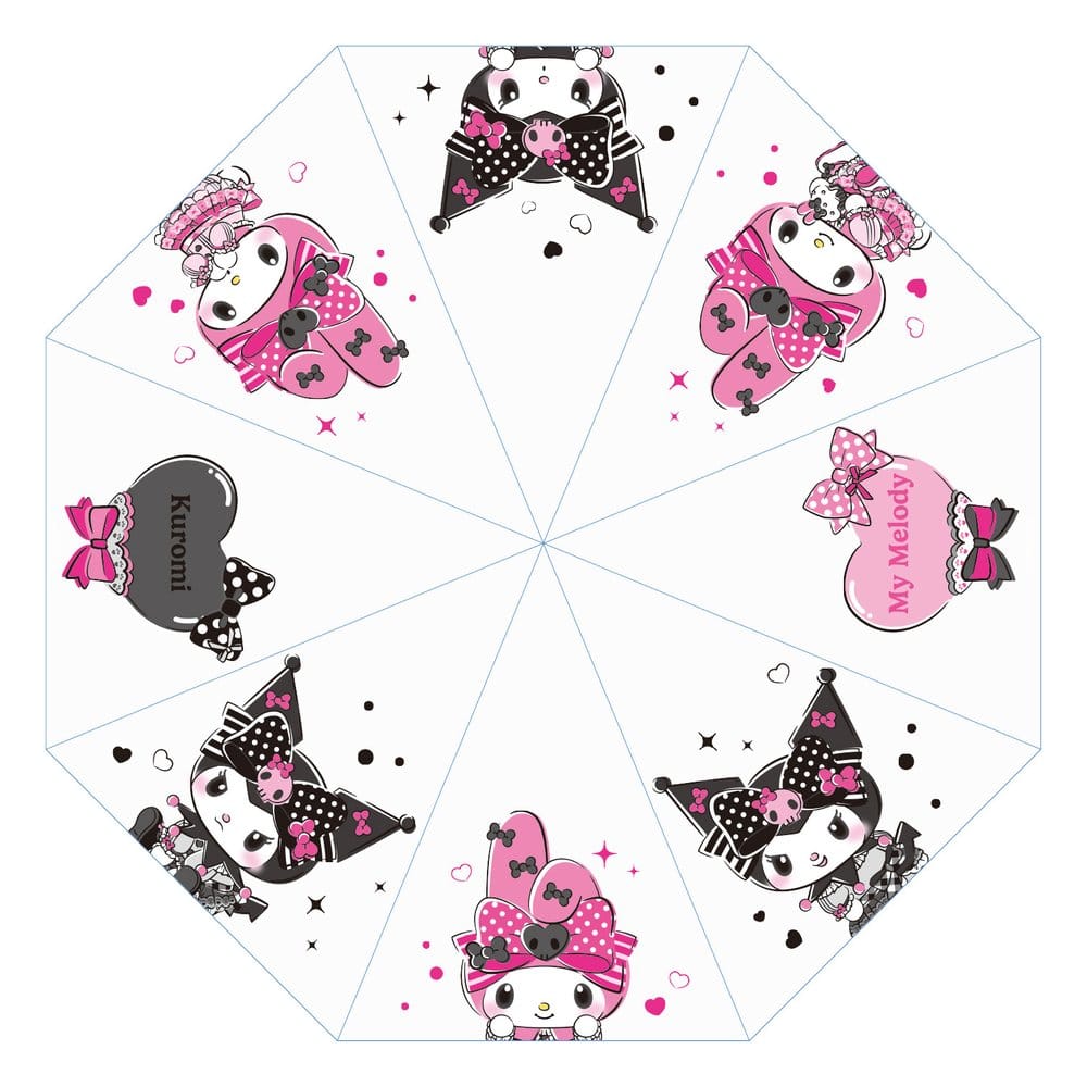 Sanrio Pink Black Party Series Regenschirm Kuromi & My Melody Transparent
