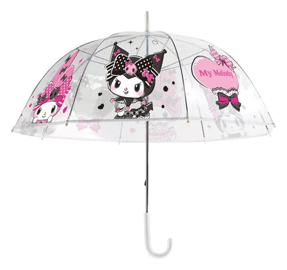 Sanrio Pink Black Party Series Regenschirm Kuromi & My Melody Transparent