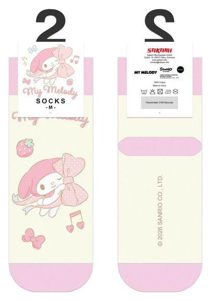 Sanrio Socken My Melody Big Ribbon Short 36-40
