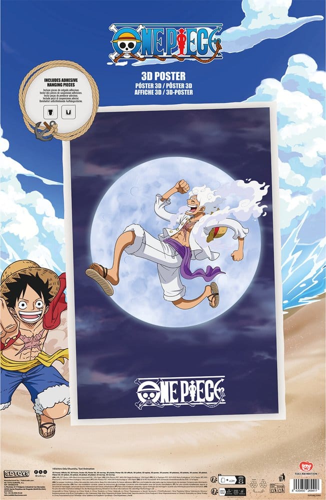 One Piece 3D Poster Monkey D. Ruffy Gear 5 38 x 58 cm