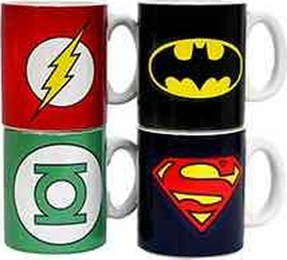 DC Comics Keramik Mini-Kaffeetassen Logos 8 cm Set (4)