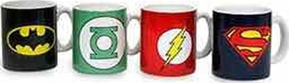 DC Comics Keramik Mini-Kaffeetassen Logos 8 cm Set (4)