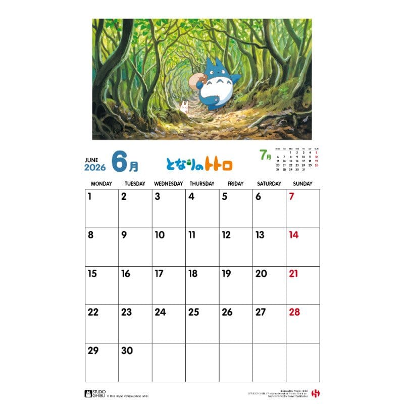 Mein Nachbar Totoro Kalender 2026 *Englische Version*