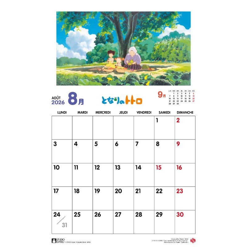 Mein Nachbar Totoro Kalender 2026 *Französische Version*