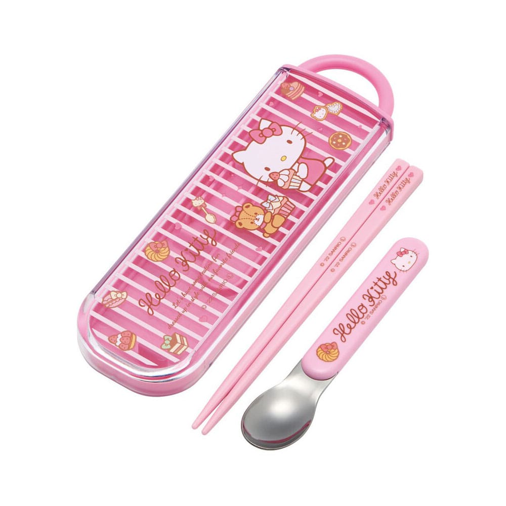 Hello Kitty Essstäbchen & Löffel Sweety pink