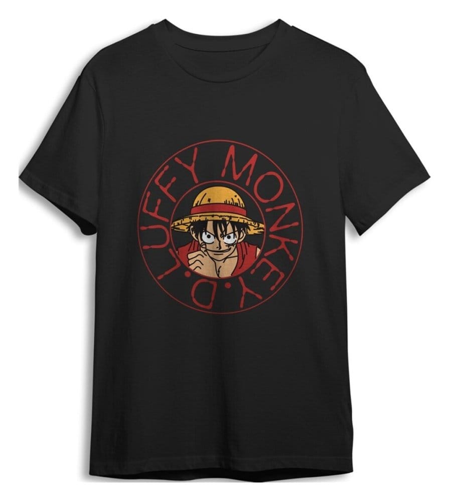 One Piece T-Shirt Monkey D. Ruffy Schwarz Größe L