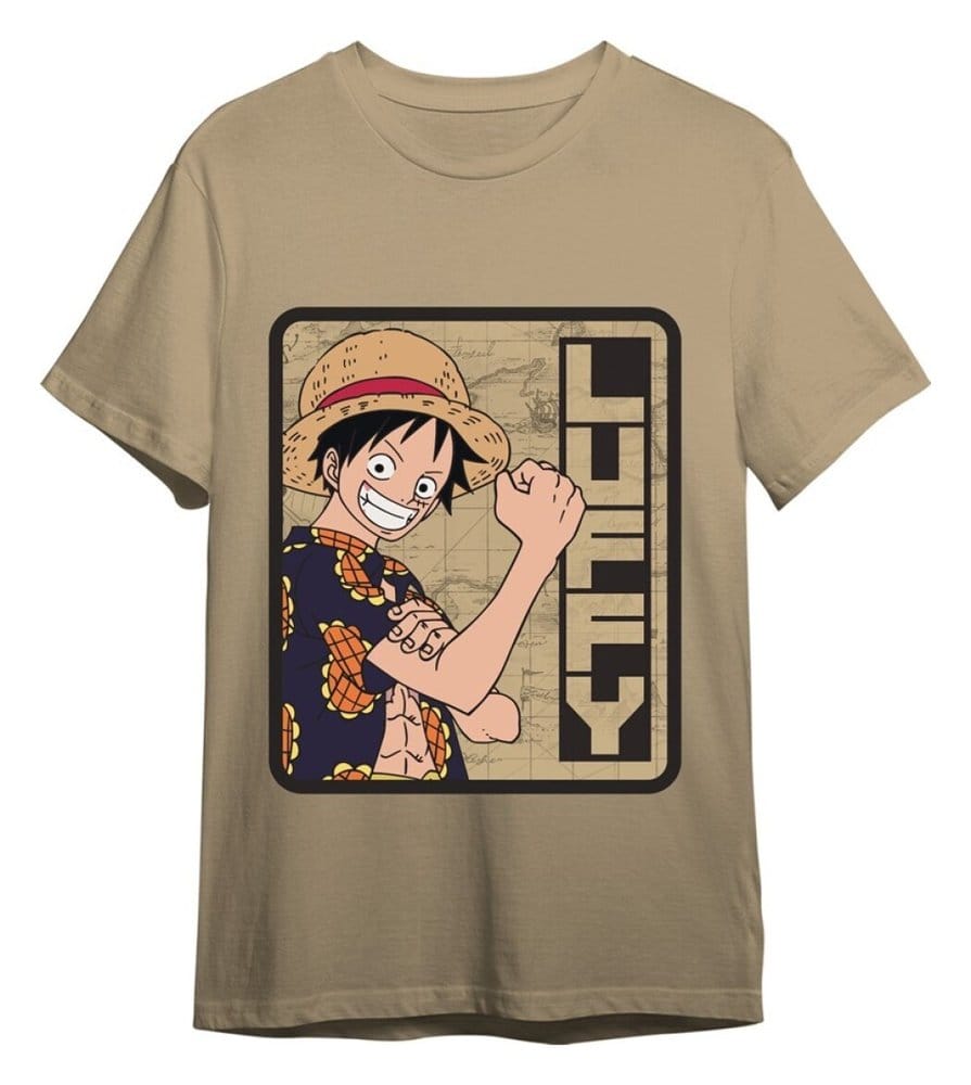 One Piece T-Shirt Monkey D. Ruffy Sand Größe XXL