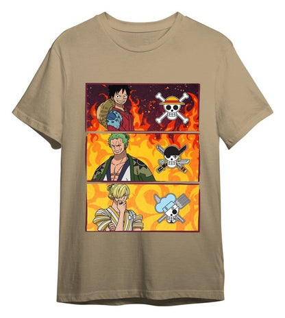 One Piece T-Shirt Monkey D. Ruffy & Roronoa Zoro & Sanji Sand