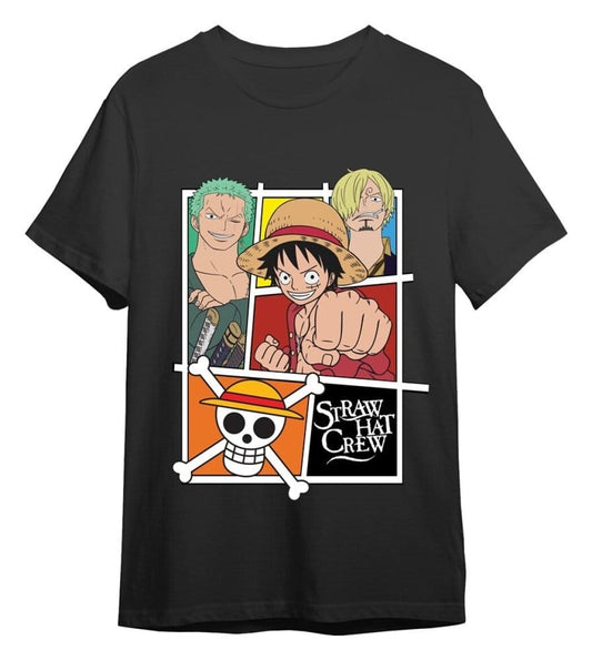 One Piece T-Shirt Straw Hat Crew Grau Größe XXL