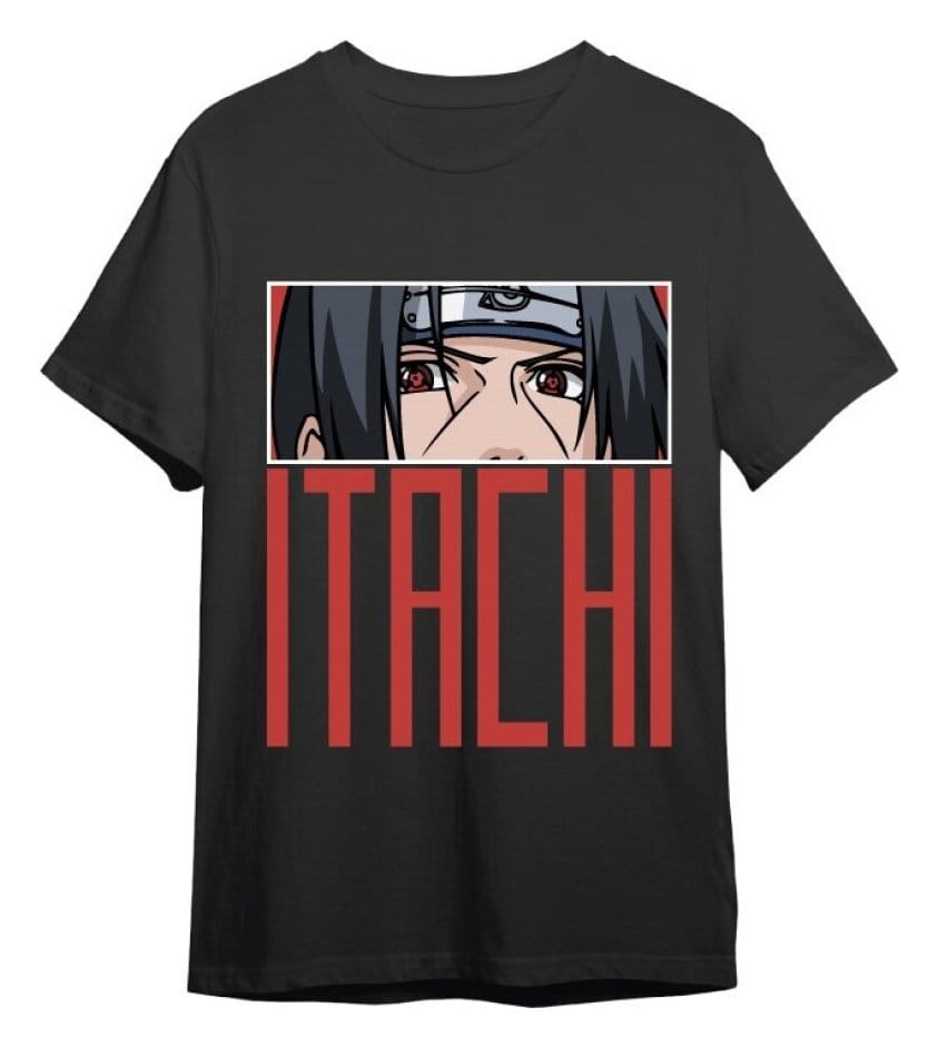 Naruto Shippuden T-Shirt Itachi Eyes Black Größe M