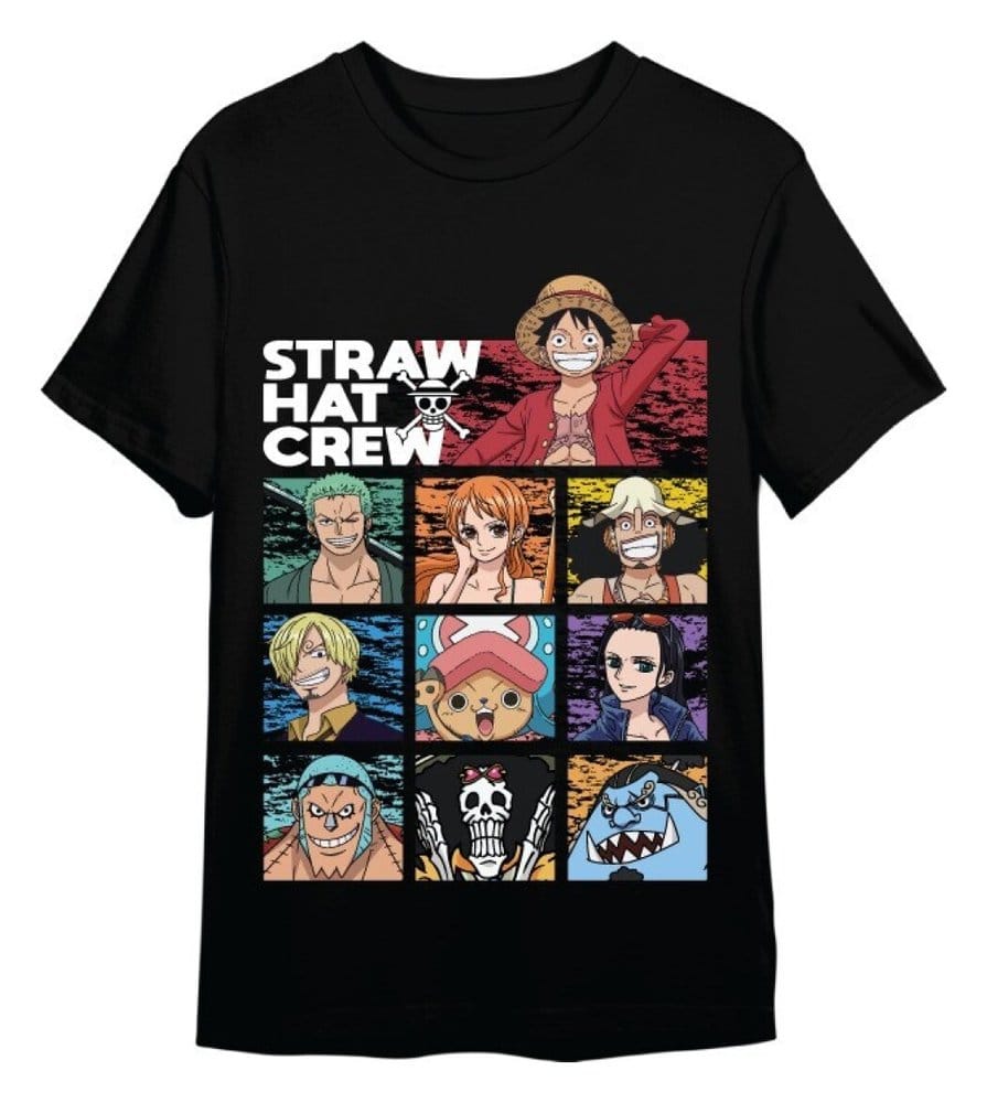 One Piece T-Shirt Straw Hat Crew Schwarz