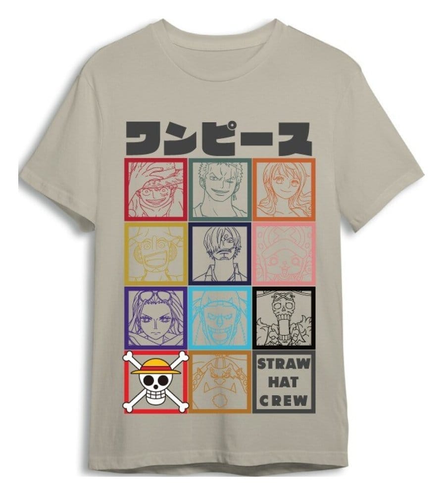 One Piece T-Shirt Straw Hat Crew Sand Größe XXL