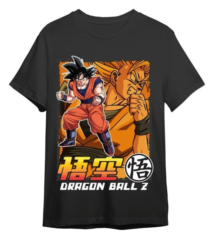 Dragon Ball Z T-Shirt Goku & Super Saiyan Schwarz Größe S