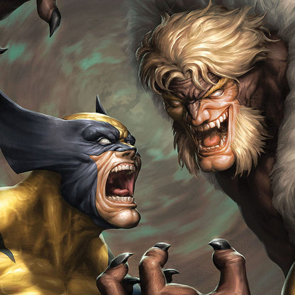 Marvel Kunstdruck Wolverine vs Sabretooth 41 x 61 cm - ungerahmt