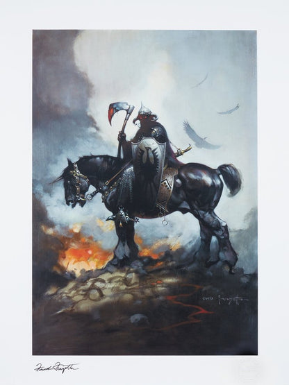 Frank Frazetta Kunstdruck Death Dealer I Rainbow Lava Holofoil 61 x 41 cm - ungerahmt