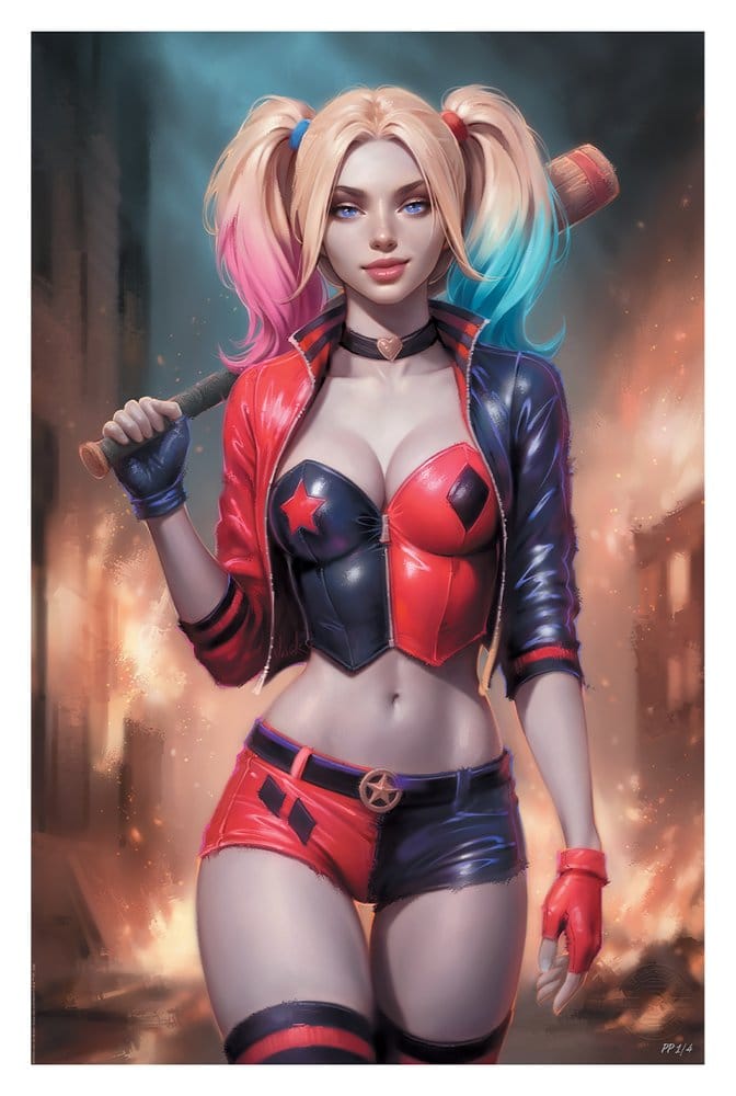 DC Comics Kunstdruck Harley Quinn 41 x 61 cm - ungerahmt