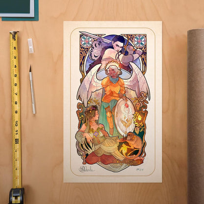 Critical Role Kunstdruck Ashley Johnson: 10th Anniversary Art Nouveau Illustrations 46 x 28 cm - ungerahmt