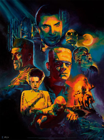 Universal Monsters Kunstdruck Collage by Chris Valentine 61 x 46 cm - ungerahmt