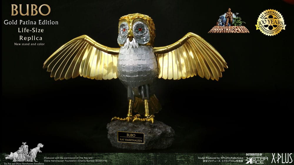 Kampf der Titanen Statue Ray Harryhausens Bubo Gold Patina Edition Normal Ver. 34 cm