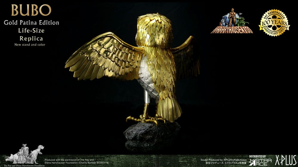 Kampf der Titanen Statue Ray Harryhausens Bubo Gold Patina Edition Normal Ver. 34 cm