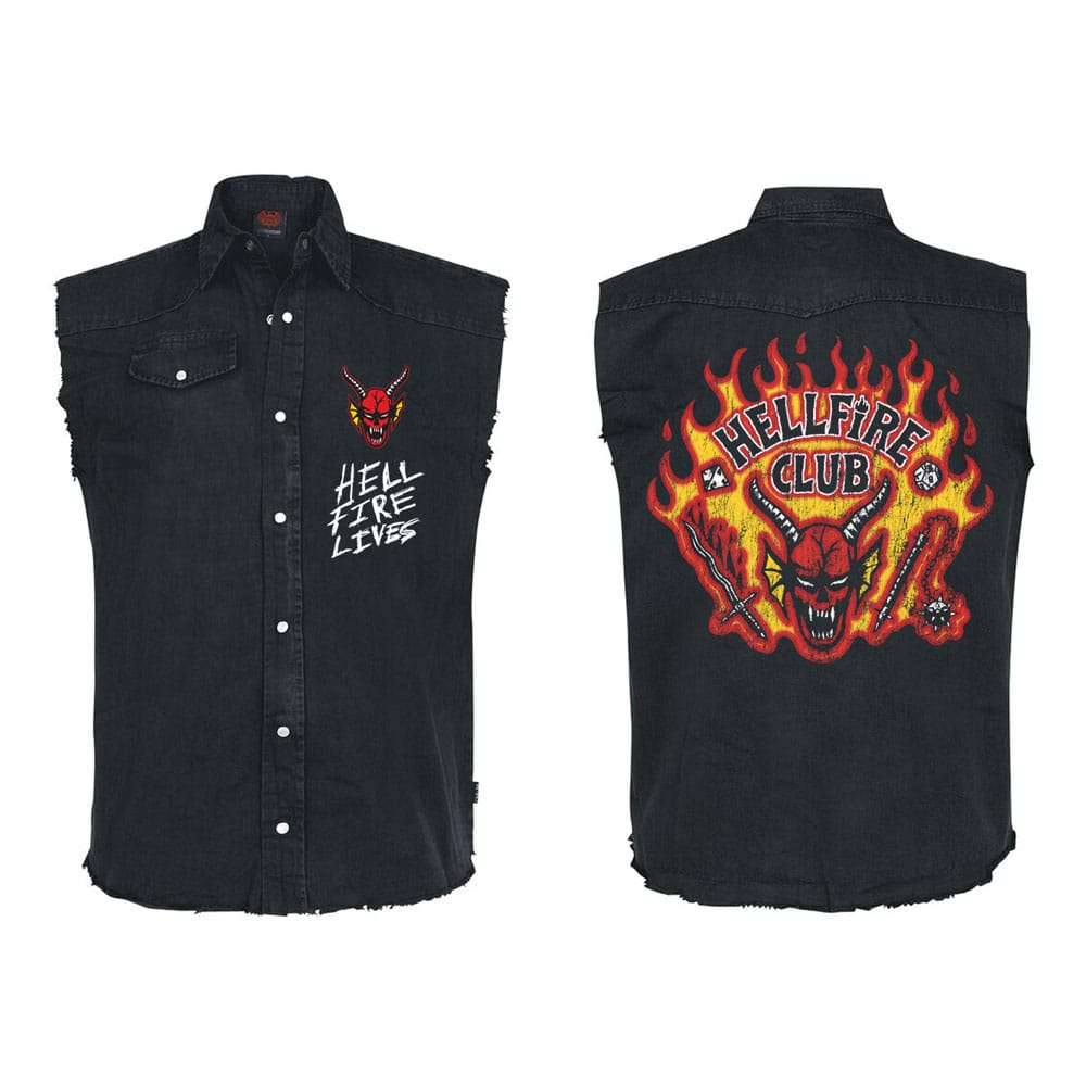 Stranger Things Work Shirt Hellfire Distressed  Größe L
